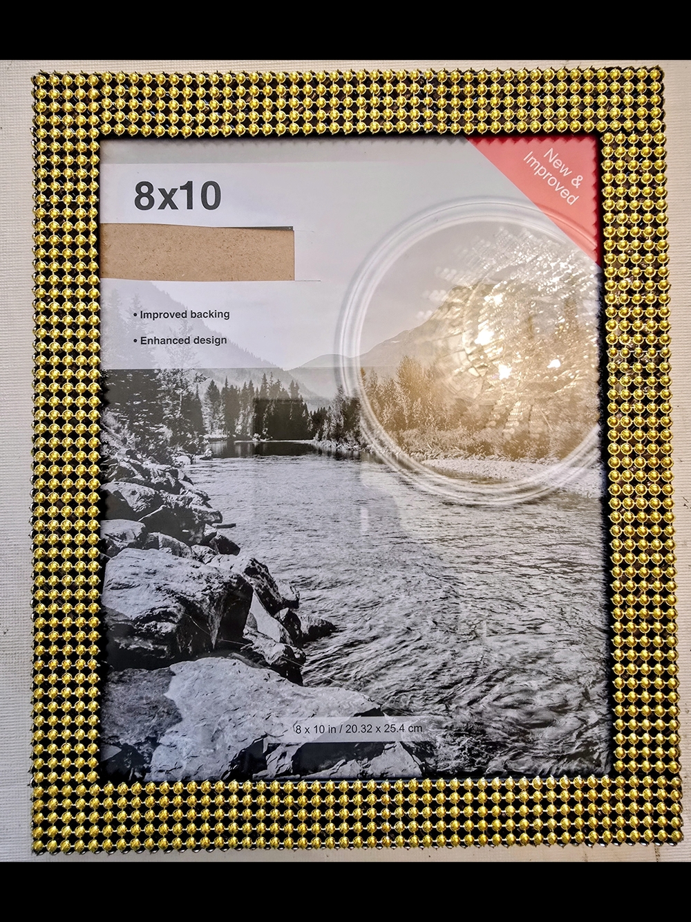 Gold Beaded 8x10 Decorative Wall Frame - Elegant New Gold Handmade